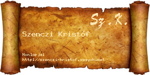 Szenczi Kristóf névjegykártya